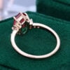 Long Hexagon Fantasy Cut Lab Ruby Engagement Ring With Baguette & Round Accents (2)