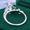 Nature Inspired Kite Fantasy Cut Lab Cornflower Sapphire Engagement Ring Moonstone & Alexandrite Accented Leaf Design Ring (5)