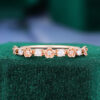 Nature Inspired Moissanite Couple's Ring Set With Flower & Leaf Accents (2)
