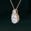 Oval Cut Moissanite Filigree Pendant Necklace For Her (25)