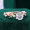 Oval Fantasy Cut Lavender Haze YAG Engagement Ring Vine Design Promise Ring (2)