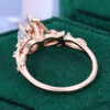 Pear Fantasy Cut Lavender Haze YAG Engagement Ring with Olive Leaf Band (6)