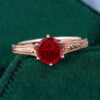 Round Fantasy Cut Lab Ruby Vintage Promise Ring Milgrain Design Engagement Ring (6)