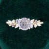Round Fantasy Cut Lavender Haze YAG Asymmetric Cluster Band Whimsical Romantic Elven Engagement Ring (4)