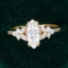 Ships Now Marquise Cut Moissanite Blossom Engagement Ring in 10K Yellow Gold (Size 5US) (3)