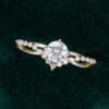 Ships Now Round Cut Moissanite Split Shank Engagement Ring in 10K Yellow Gold (Size 8 (4)