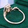 Sylvan Crown Emerald Fantasy Cut Moissanite Band Unique Emerald Leaf Engagement Ring (4)