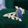 TwigLine Long Hexagon Fantasy Cut Lab Sapphire Engagement Ring With Unique Bypass Shank (2)