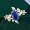 TwigLine Long Hexagon Fantasy Cut Lab Sapphire Engagement Ring With Unique Bypass Shank (3)