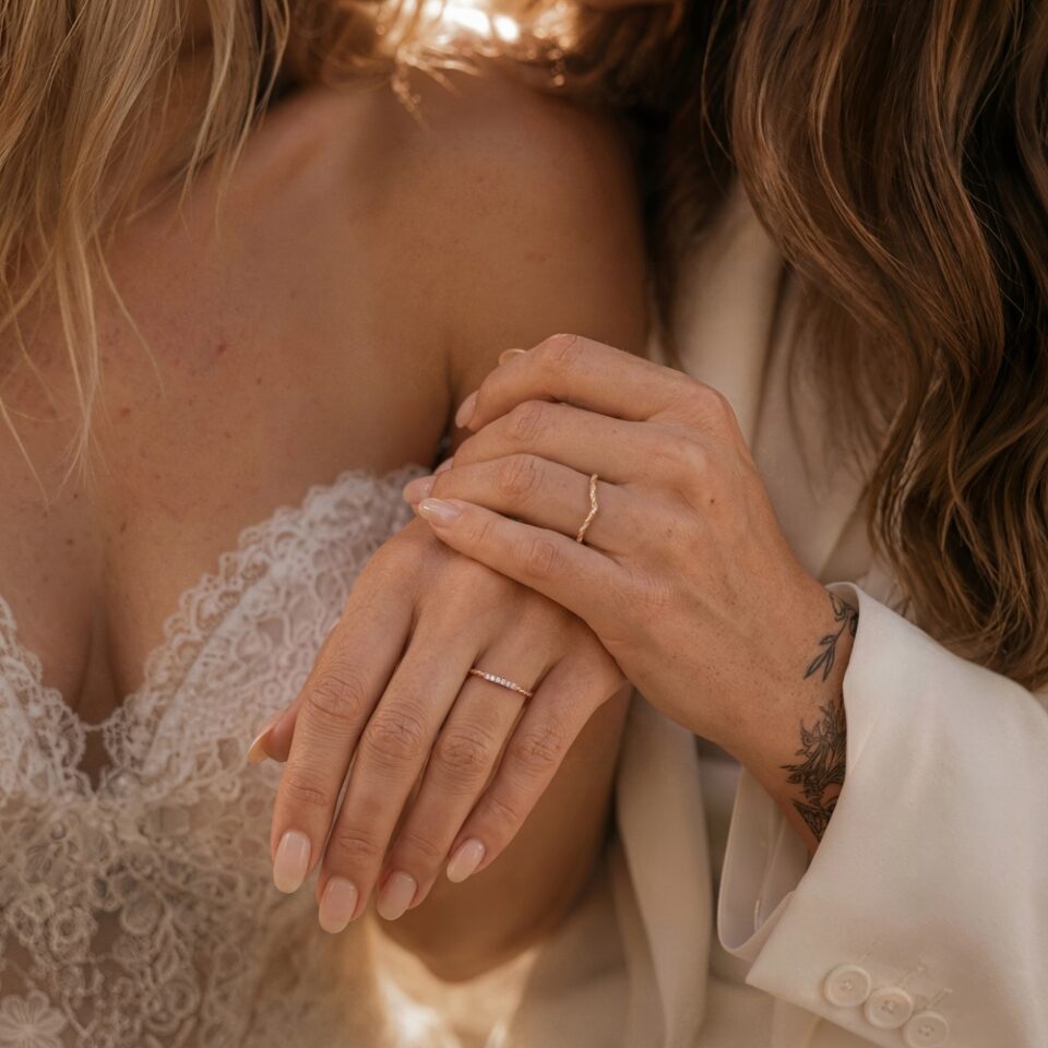 Twisted Design Moissanite Couple's Ring Set (4)