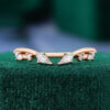 Unique Marquise & KIte Cut Moissanite Curved Open Couple's Ring Set (7)