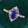 Vintage Long Hexagon Fantasy Cut Lab Sapphire Beaded Engagement Ring (11)