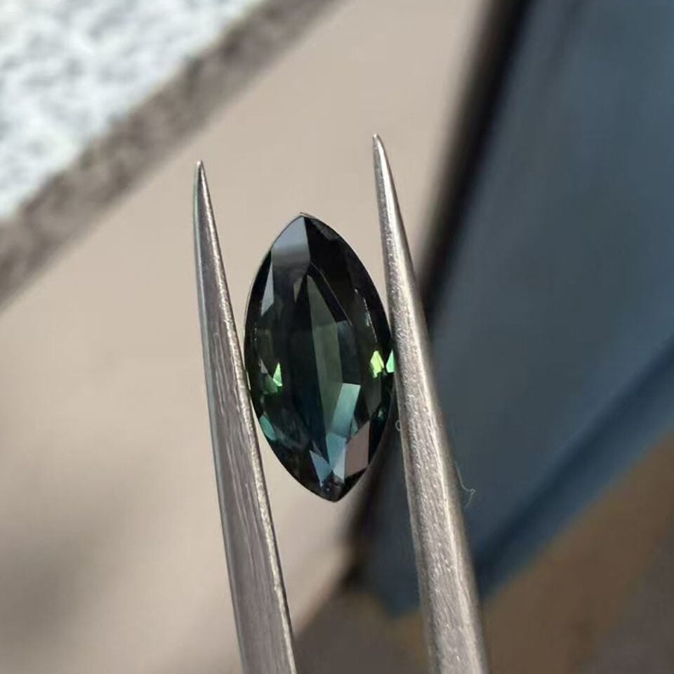 Natural teal sapphire