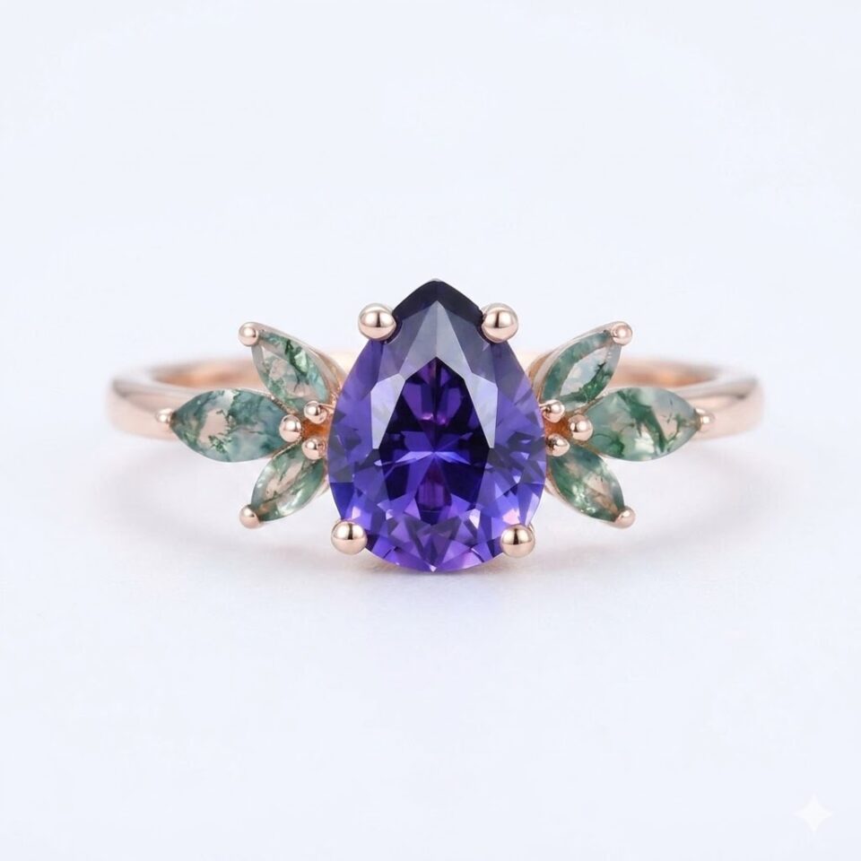 purple sapphire promise ring