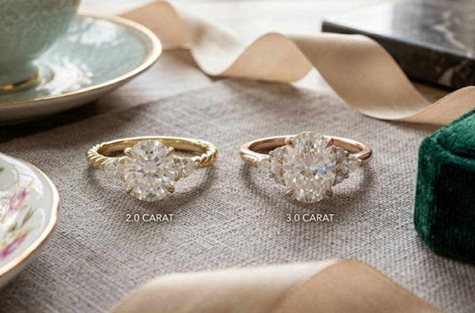 2 Carat vs 3 Carat Moissanite Ring Comparison