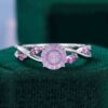 Eternal Embrace Fantasy Cut Round Shaped Lavender Haze YAG Split Shank Promise Ring (1)