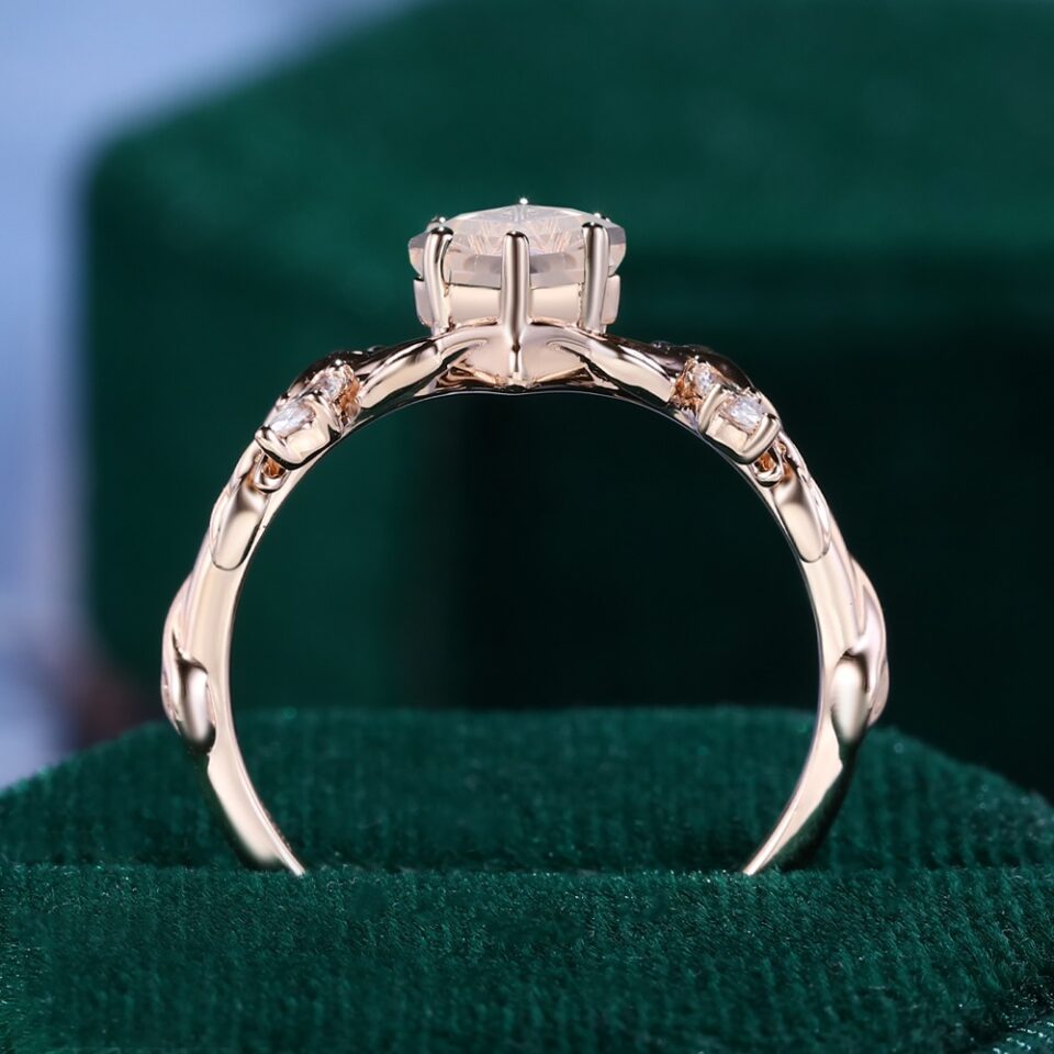 Fantasy Cut Kite Shaped Ametrine Leaf Cluster Woodland Engagement Ring (6)