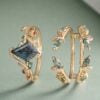 Fantasy Cut Kite Shaped Lab Alexandrite Bridal Set Enchanted Forest Engagement Ring Set (3)