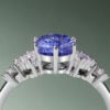 Fantasy Cut Round Shaped Lab Cornflower Sapphire Engagement Ring Bubble Cluster Ring (5)