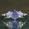 Fantasy Cut Round Shaped Lab Cornflower Sapphire Engagement Ring Bubble Cluster Ring (8)