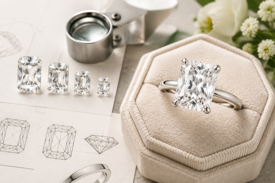 A Completed Radiant Cut Moissanite Ring Guide