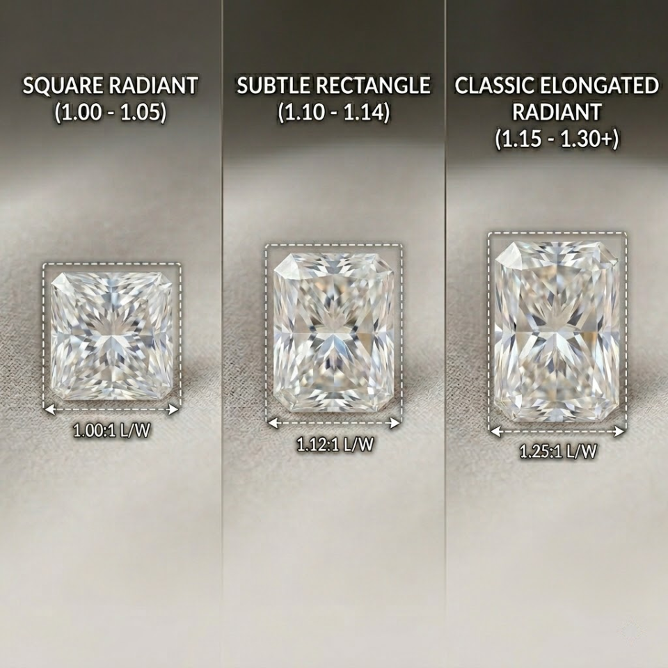 Choose the Ratio for Radiant Cut Moissanite