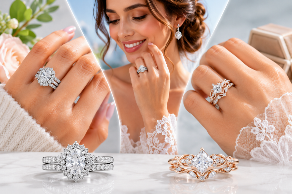 Compare Moissanite Wedding Sets vs Bridal Sets