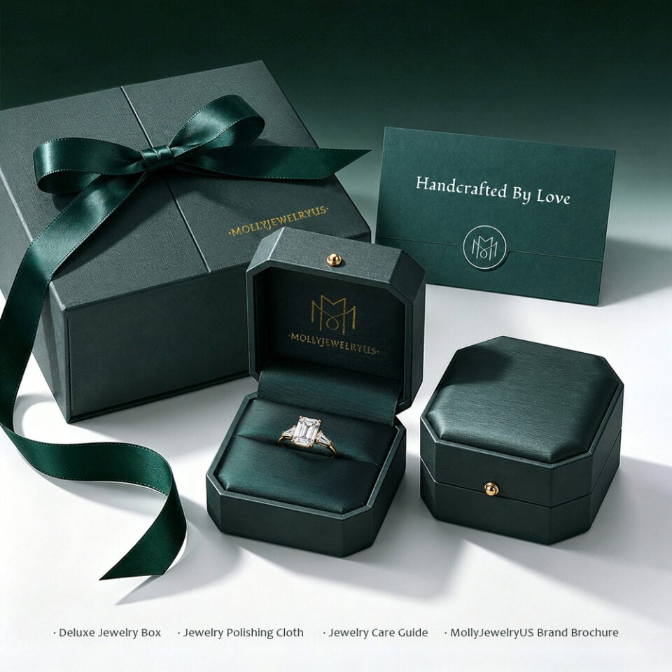 Unik Form - Organic Shaped Green Sapphire Leafwave Ring