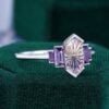 Art Deco Fantasy Cut Elongated Hexagon Shaped Ametrine Engagement Ring (2)
