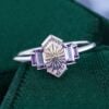 Art Deco Fantasy Cut Elongated Hexagon Shaped Ametrine Engagement Ring (3)