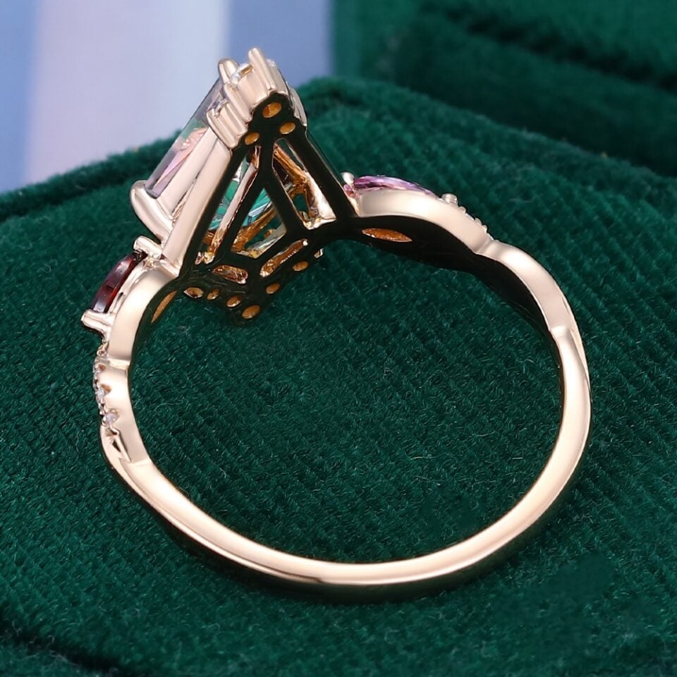 Art Deco Fantasy Cut Kite Shaped Ametrine Cosmic Compass Engagement Ring (4)