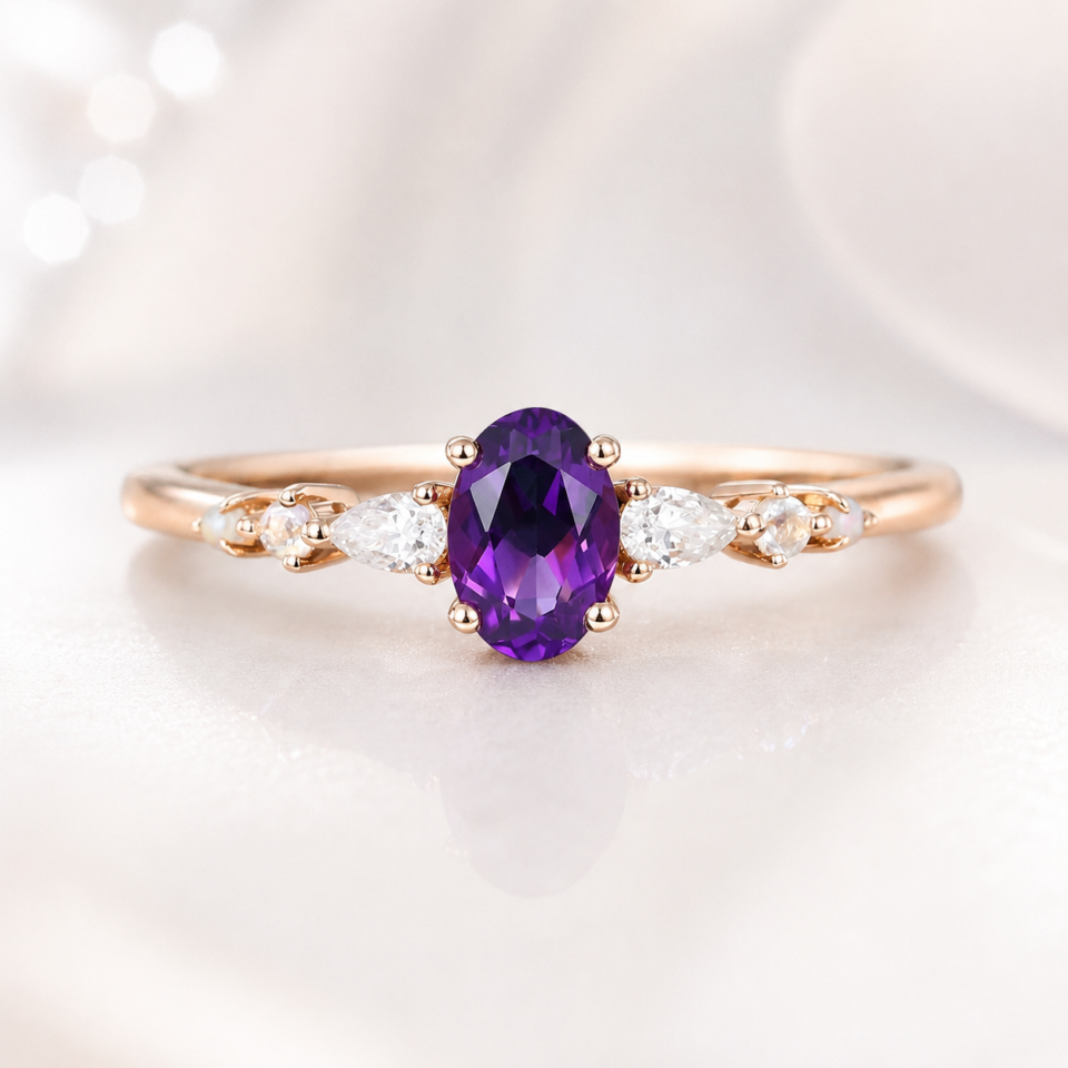 Asteria | Oval Cut Amethyst Dainty