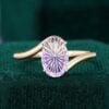 Fantasy Cut Ametrine Oval Bypass Solitaire Engagement Ring