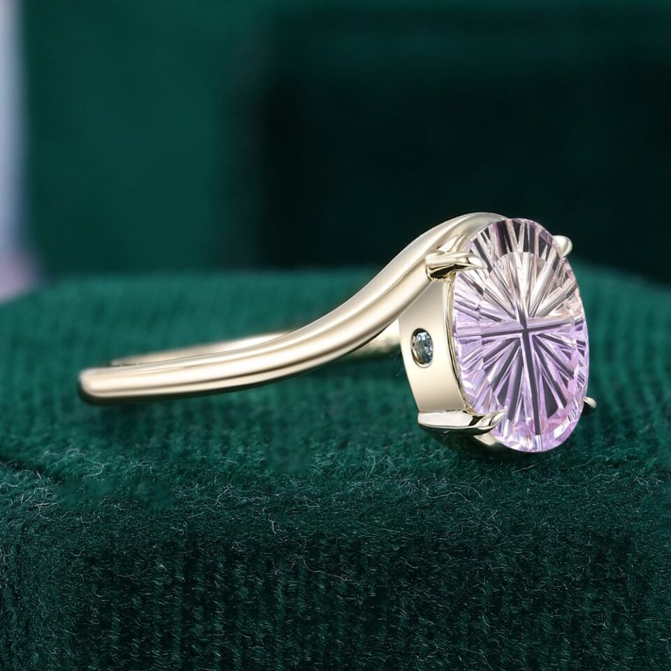 Fantasy Cut Ametrine Oval Bypass Solitaire Engagement Ring (2)