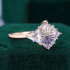Fantasy Cut Elongated Hexagon Shaped Ametrine & Moonstone Three Stone Engagement Ring (2)