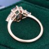 Fantasy Cut Elongated Hexagon Shaped Ametrine & Moonstone Three Stone Engagement Ring (4)