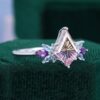Fantasy Cut Kite Shaped Ametrine Butterfly Cluster Engagement Ring (8)