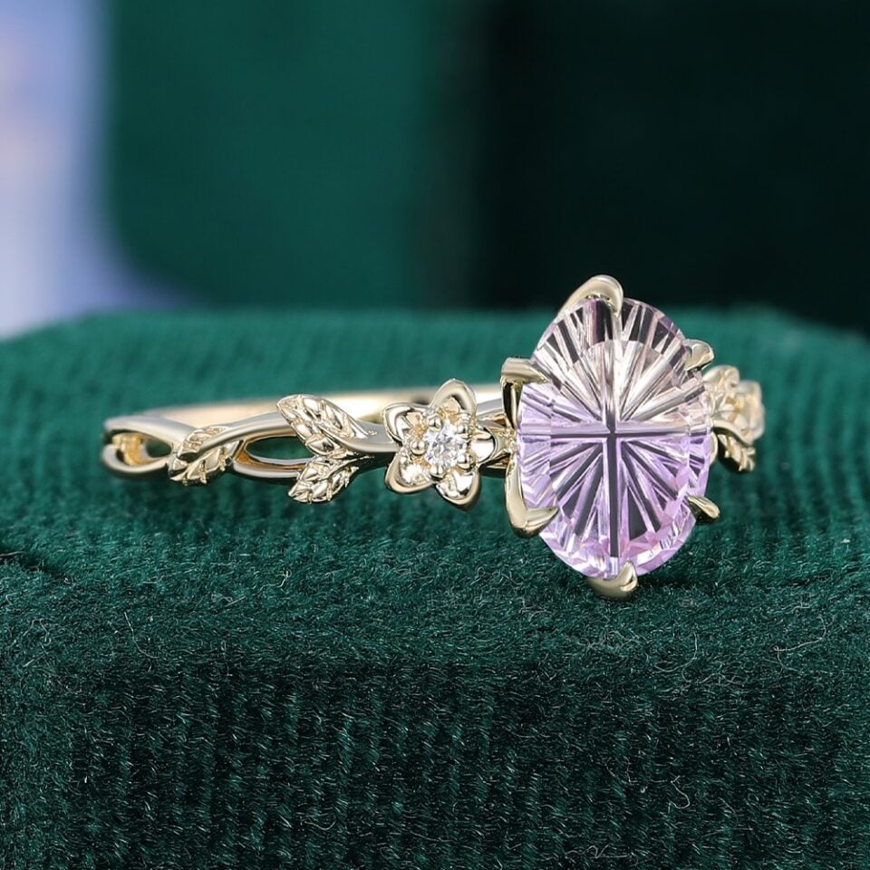 Fantasy Cut Oval Shaped Ametrine Balloon Flower Nature Inspired Engagement Ring (2)