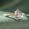 Fantasy Cut Oval Shaped Ametrine Crescent Five Stone Engagement Ring (4)