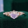 Fantasy Cut Oval Shaped Ametrine Engagement Ring With Carved Leaf Band (1)
