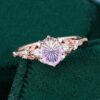 Fantasy Cut Oval Shaped Ametrine Engagement Ring With Carved Leaf Band (4)