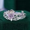 Fantasy Cut Oval Shaped Ametrine Nature Inspired LeafLace Engagement Ring Set (6)