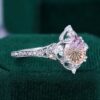 Fantasy Cut Pear Shaped Ametrine & Opal Vintage Filigree Halo Engagement Ring (2)