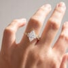 Nature Inspired Marquise Cut Lab Diamond Engagement Ring With Leaf Accents