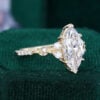 Nature Inspired Marquise Cut Lab Diamond Engagement Ring with Leaf Accents (2)
