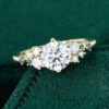 Snowdrift Round Cut Lab Diamond Cluster Engagement Ring with Mixed Gemstone Accents (13)