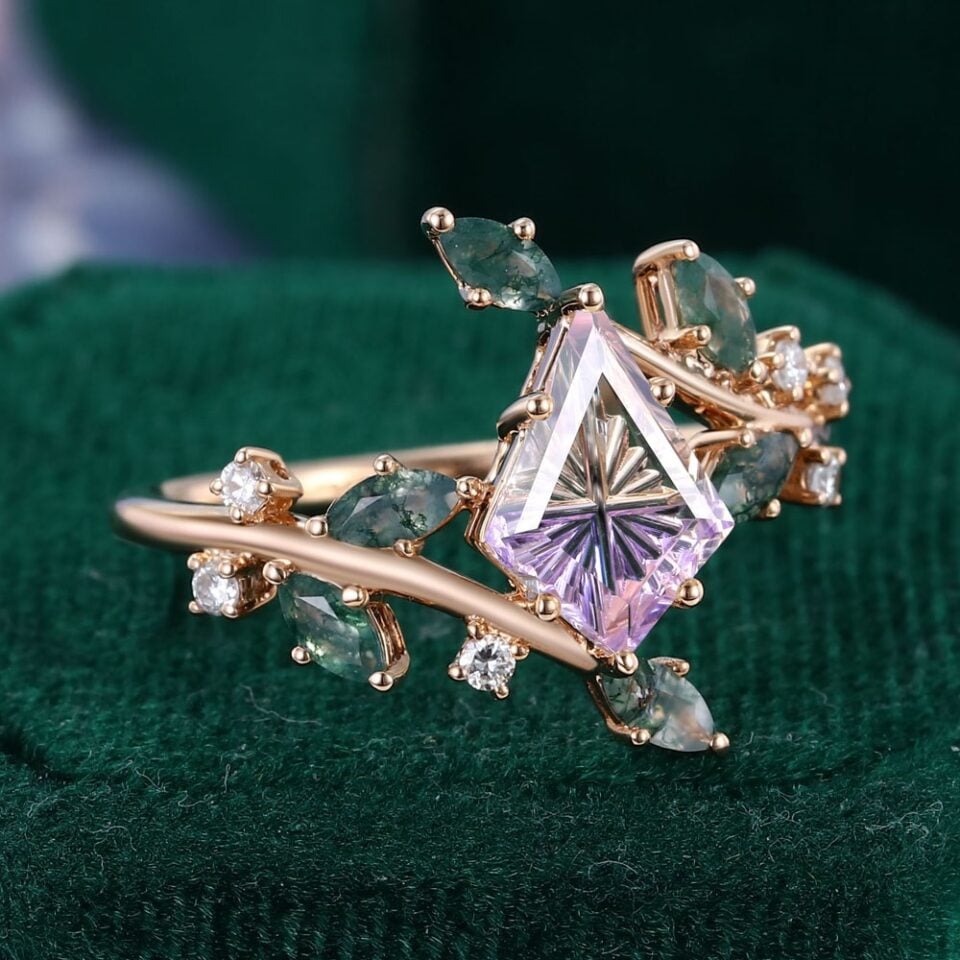 TwigLine Fantasy Cut Kite Shaped Ametrine Nature Inspired Engagement Ring (2)
