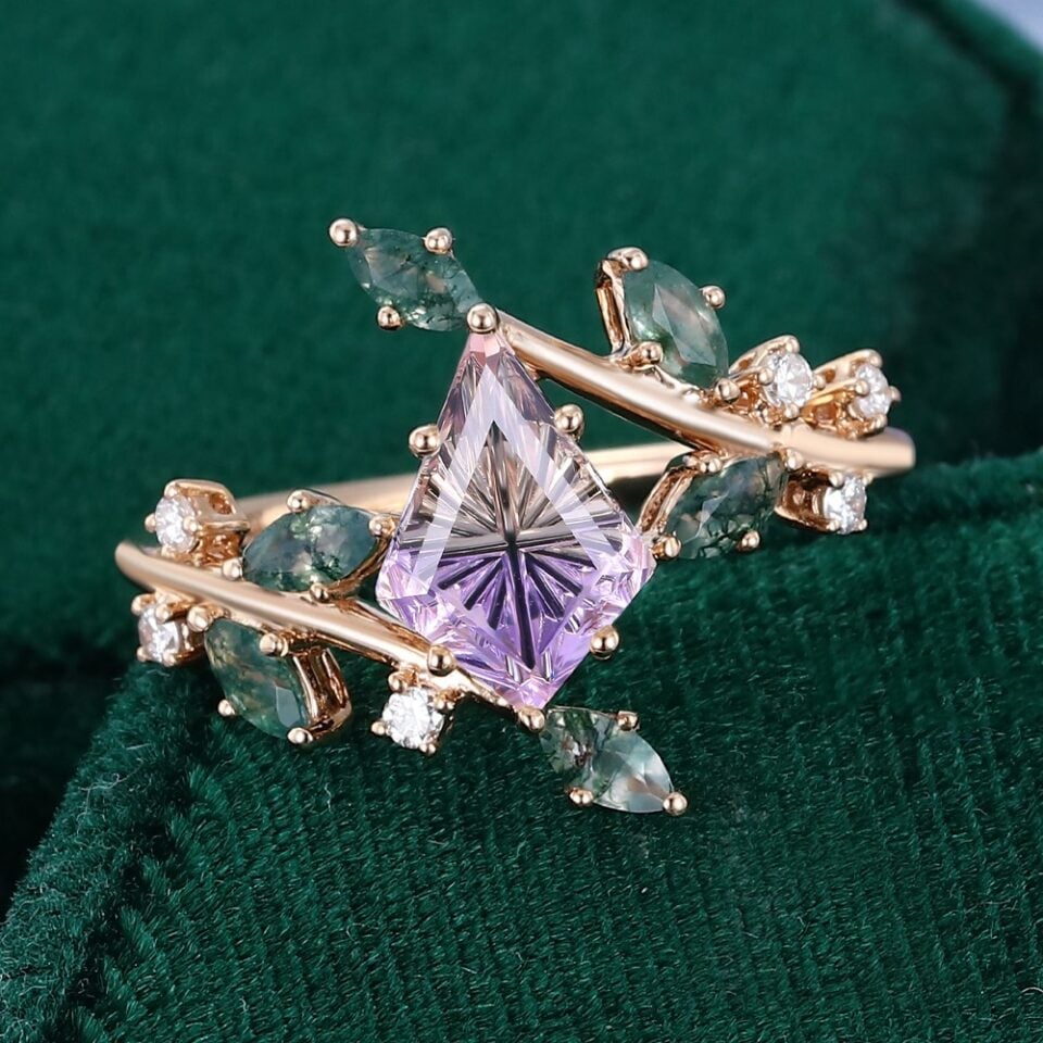 TwigLine Fantasy Cut Kite Shaped Ametrine Nature Inspired Engagement Ring (3)