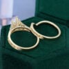 Vintage Marquise Cut Lab Diamond Bridal Ring Set Scroll Engraved Engagement Ring Set (6)