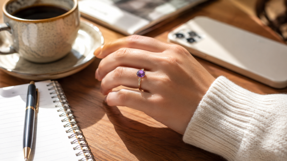 amethyst ring during everyday activities